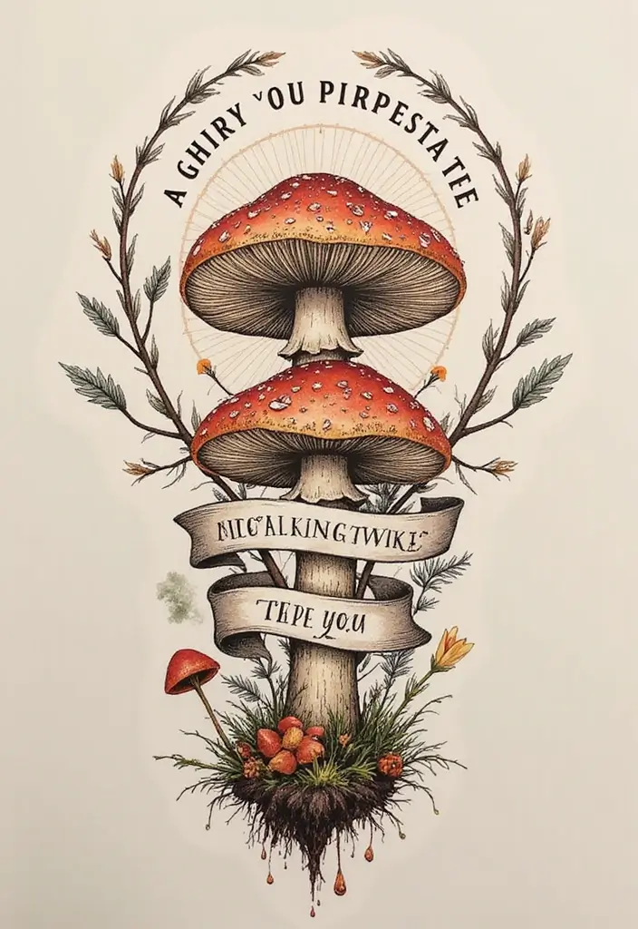 50 Unique Mushroom Tattoo Ideas That'll Leave You Inspired and Curious About Their Symbolism! 17 50 Unique Mushroom Tattoo Ideas That'll Leave You Inspired and Curious About Their Symbolism! - 17. Mushroom-themed Quotes