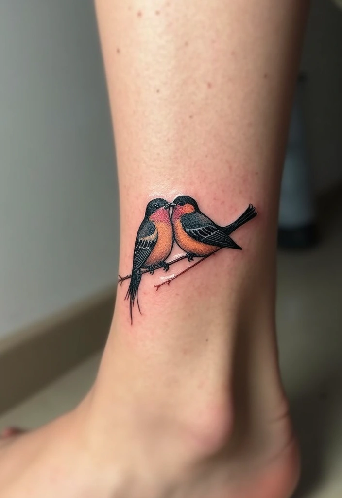 50 Sparrow Tattoos with Symbolism and Artistic Styles - 17. Two Sparrows Together