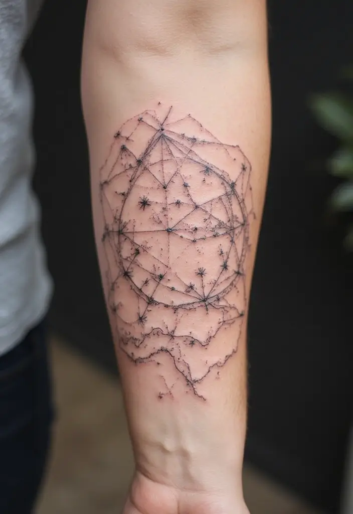 50 Star Tattoo Meaning Ideas and Symbolism Explained! - 17. Star Map Tattoos