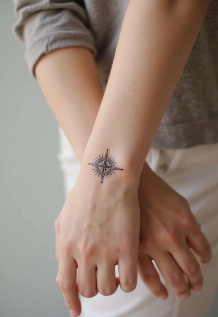 30 Wrist Tattoo Ideas for Women That Are Subtle and Stunning 17 30 Wrist Tattoo Ideas for Women That Are Subtle and Stunning - 17. Small Compass