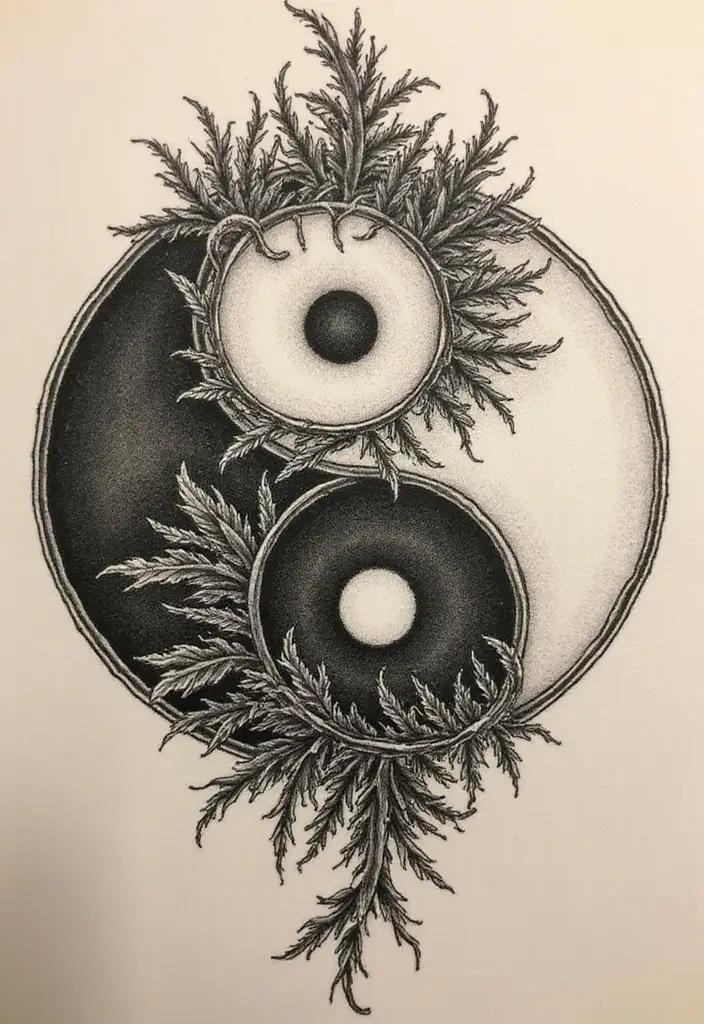 50 Yin Yang Tattoo Ideas with Balance and Harmony Symbolism - 17. Yin Yang with Spiral Design