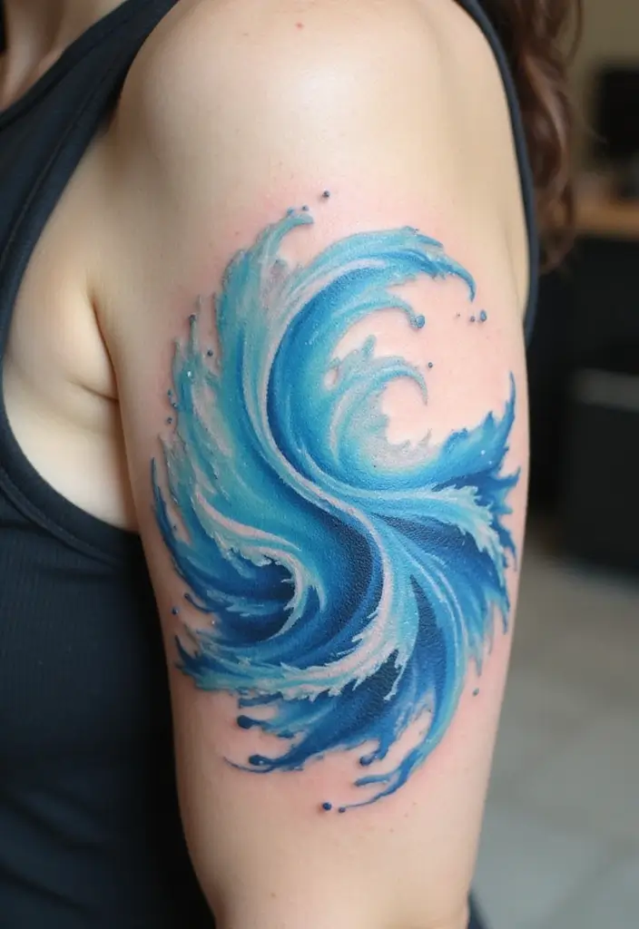 50 Stunning Demon Slayer Tattoo Ideas for Anime Fans - 18. The Serene Water Effects