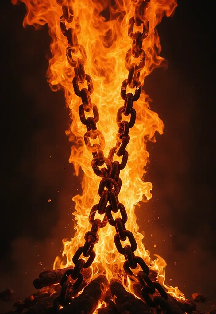 30 Fire Tattoos with Bold and Striking Designs 18 30 Fire Tattoos with Bold and Striking Designs - 18. Fire Chains: Breaking Free