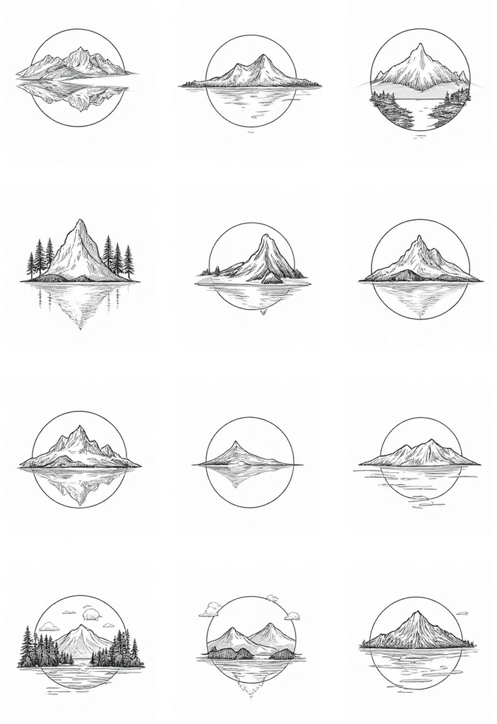 50 Line Art Custom Tattoos for Minimalist and Creative Designs 18 50 Line Art Custom Tattoos for Minimalist and Creative Designs - 18. Line Art Landscapes