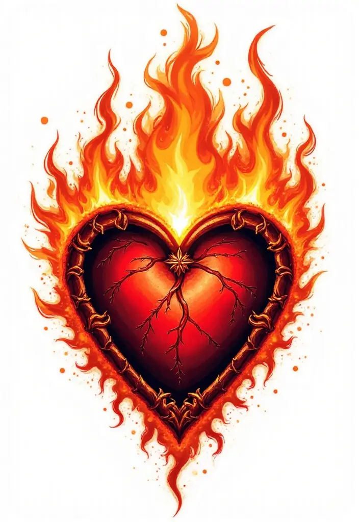 30 Sacred Heart Tattoo Ideas with Spiritual Symbolism 18 30 Sacred Heart Tattoo Ideas with Spiritual Symbolism - 18. Sacred Heart Surrounded by Flames