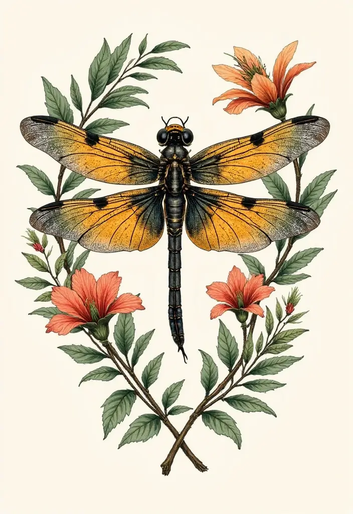 30 Significance of a Dragonfly Tattoo Ideas and Meanings 18 30 Significance of a Dragonfly Tattoo Ideas and Meanings - 18. Play on Nature