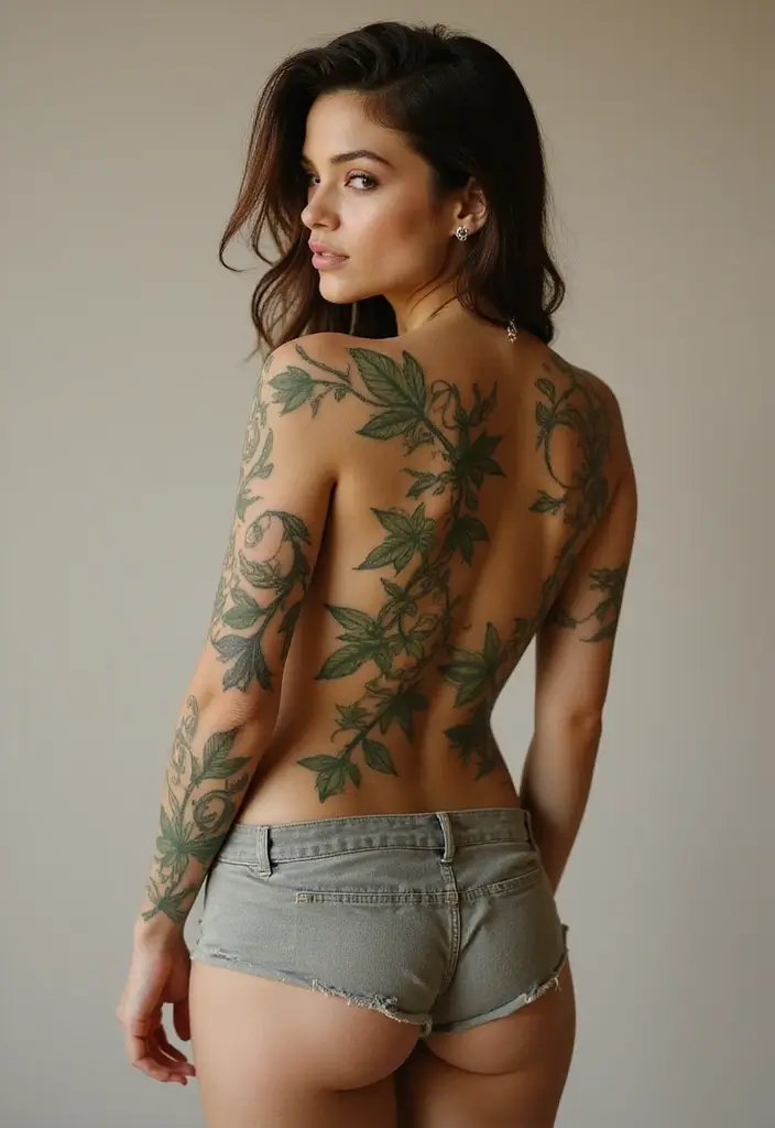 30 Vine Tattoos That Showcase Natural Beauty 18 30 Vine Tattoos That Showcase Natural Beauty - 18. Layered Vines
