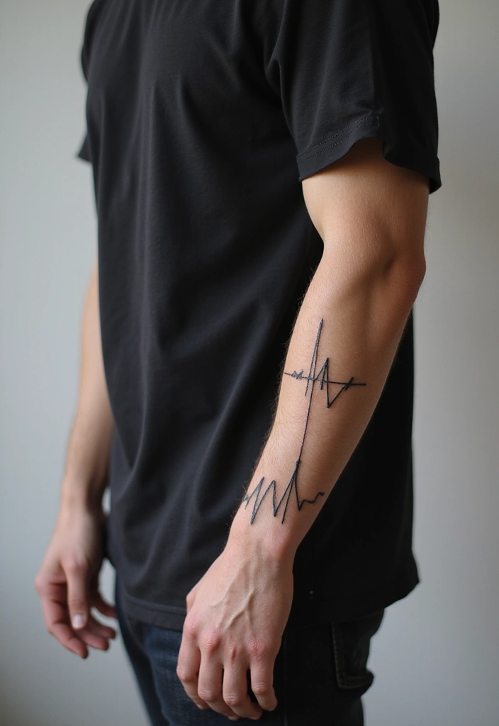 50 Cross Tattoo Ideas for Men and Women with Deep Meaning - 19. Cross with a Heartbeat Line