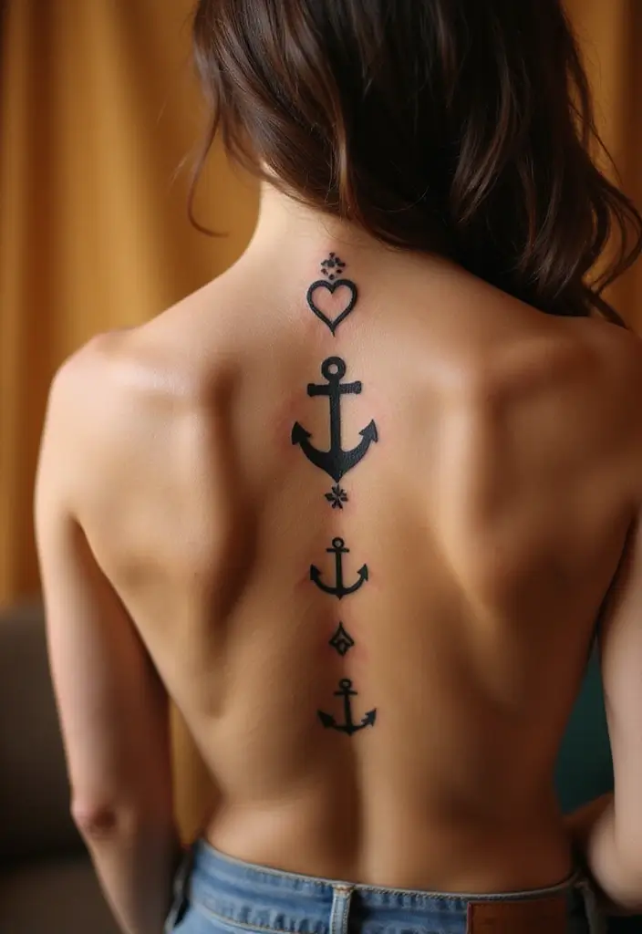 50 Baddie Women’s Spine Tattoos That Look Absolutely Stunning - 19. Classic Symbols