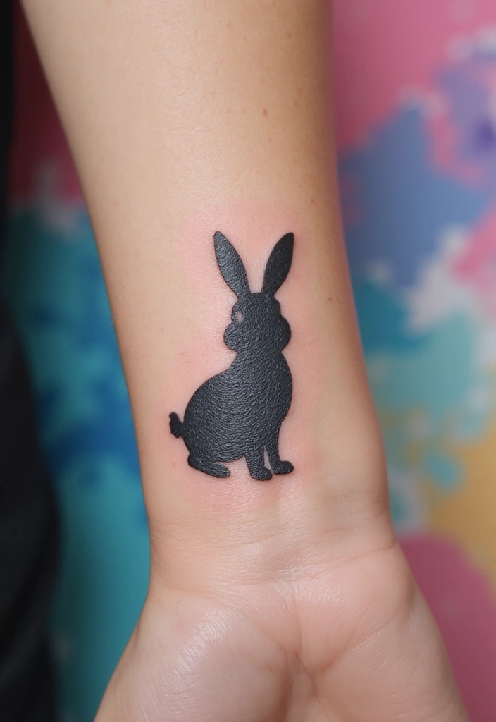 50 Bunny Tattoo Meaning Inspirations for Cute and Creative Designs - 19. Playful Bunny Silhouettes