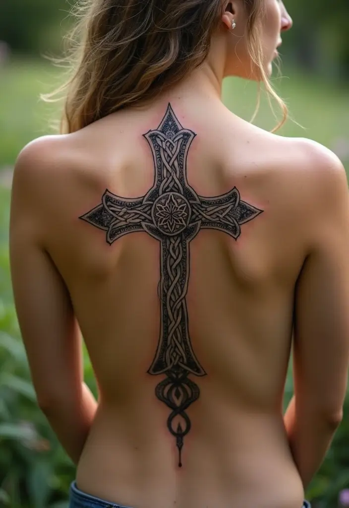 30 Celtic Cross Tattoos for Men and Women with Spiritual Value 19 30 Celtic Cross Tattoos for Men and Women with Spiritual Value - 19. Celtic Cross with Mandala Elements