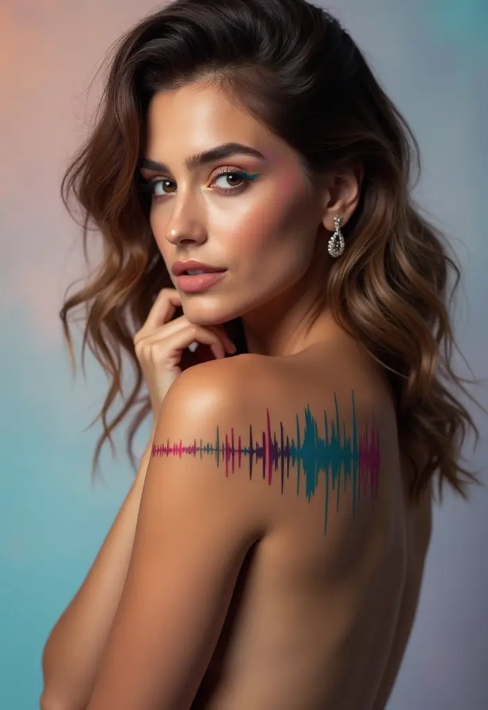 50 Elegant Collarbone Tattoo Ideas for Women 19 50 Elegant Collarbone Tattoo Ideas for Women - 19. Soundwave Tattoos