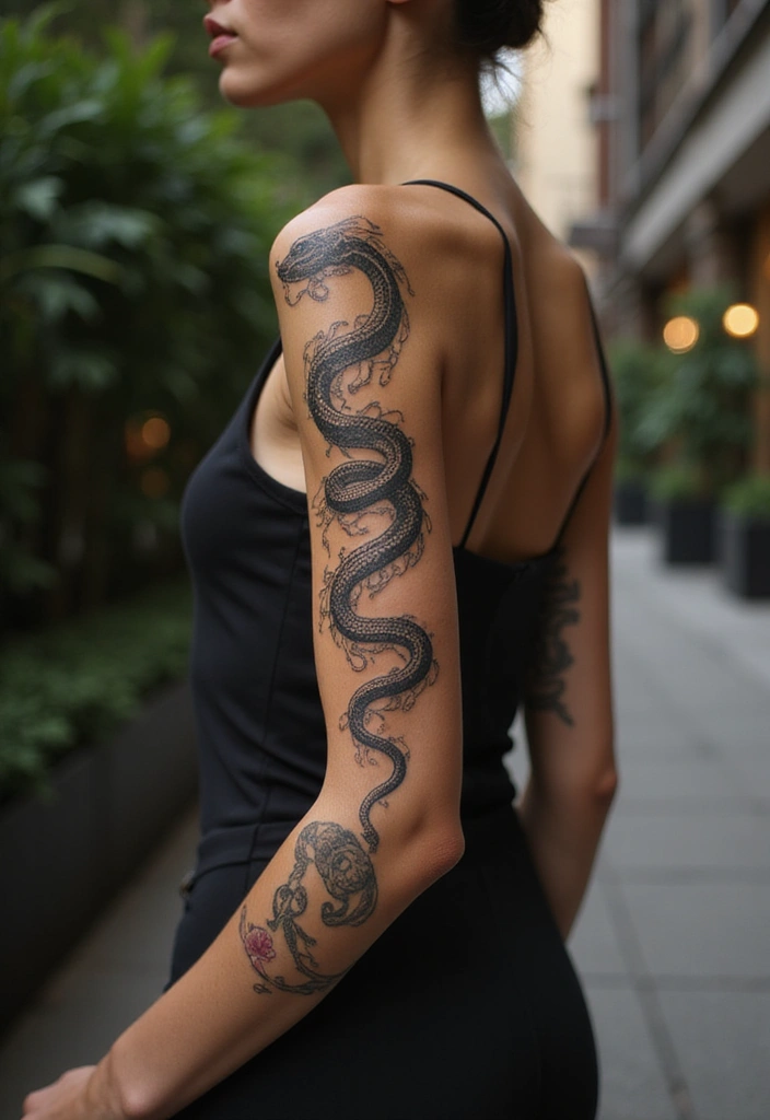 30 Money Tattoo Designs with Symbolism and Creative Styles - 19. The Wealthy Serpent