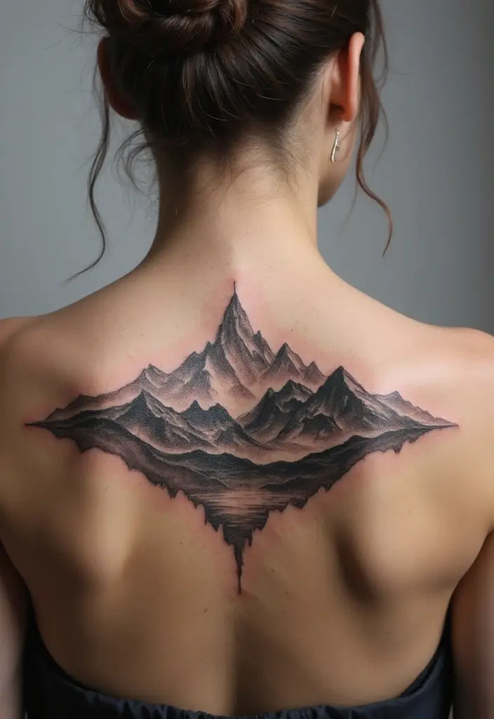 50 Mountain Tattoo Ideas with Powerful and Minimalist Designs 19 50 Mountain Tattoo Ideas with Powerful and Minimalist Designs - 19. Layered Mountain Design