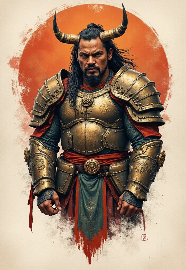 50 Oni Tattoo Designs with Powerful Japanese Symbolism 19 50 Oni Tattoo Designs with Powerful Japanese Symbolism - 19. Oni with Armor