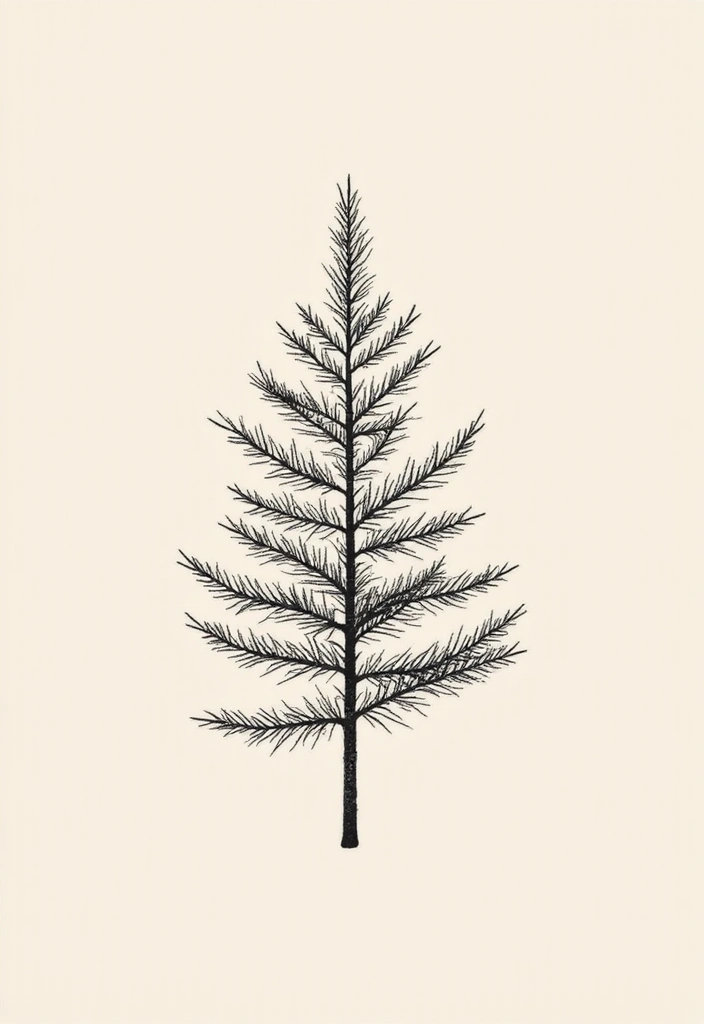 30 Pine Tree Tattoo Ideas with Nature-Inspired Symbolism - 19. Pine Tree Line Art