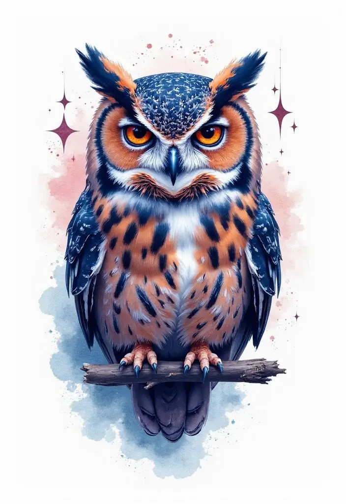 30 Safari Animal Tattoos with Bold and Exotic Designs - 19. Curious Owl: The Wisdom of the Night