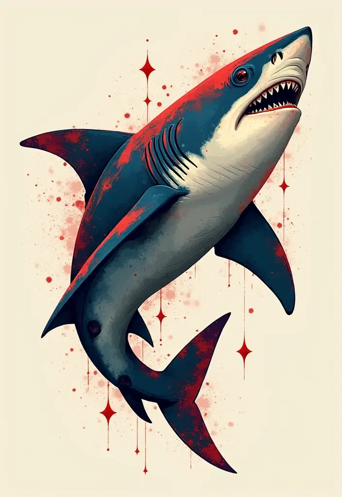 30 Shark Tattoo Designs and Their Powerful Symbolism 19 30 Shark Tattoo Designs and Their Powerful Symbolism - 19. The Abstract Shark Design