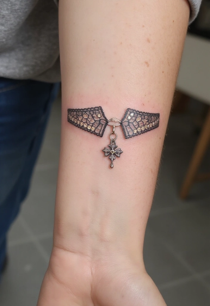 50 Small Wiener Dog Tattoos with Cute and Minimalist Designs - 19. Matching Collar Tattoo