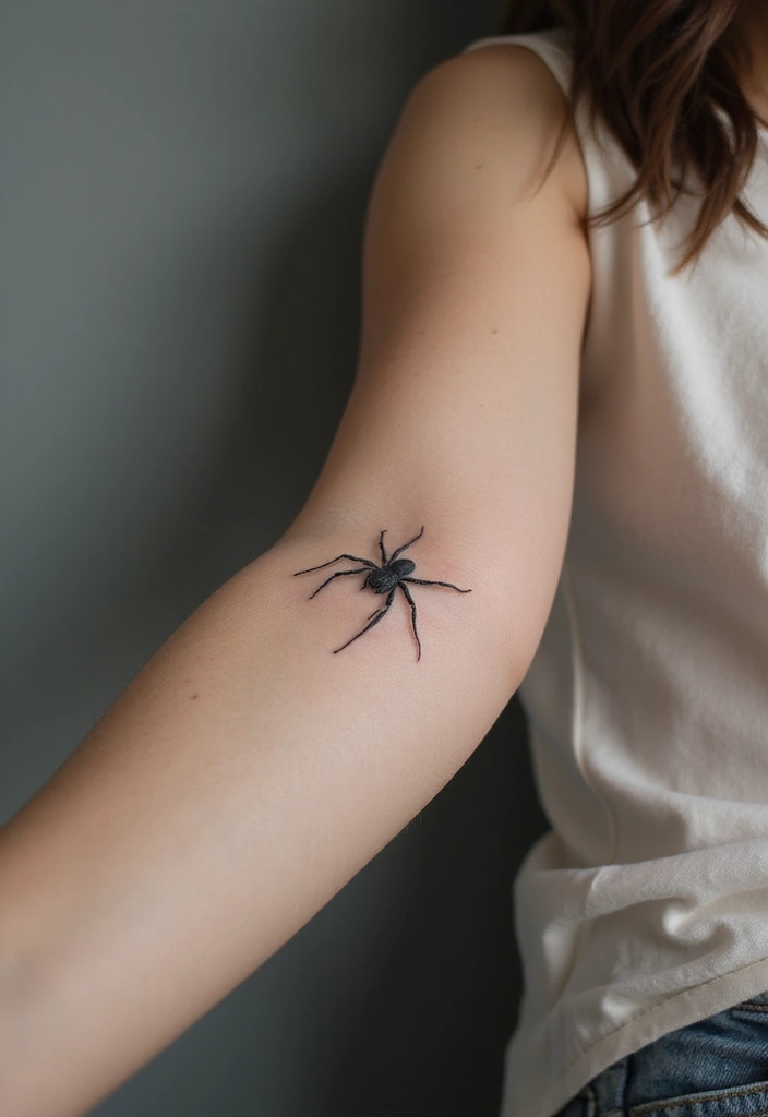 50 Spider Tattoo Designs with Meaning and Bold Styles 19 50 Spider Tattoo Designs with Meaning and Bold Styles - 19. Simple Spider Leg Tattoo