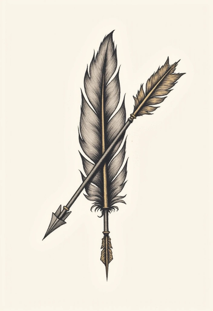 30 Symbolism of Arrow Tattoo Ideas You Should Know 19 30 Symbolism of Arrow Tattoo Ideas You Should Know - 19. Arrow with a Feather Quill