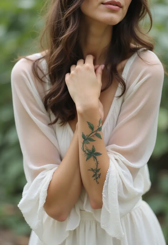 30 Vine Tattoos That Showcase Natural Beauty 19 30 Vine Tattoos That Showcase Natural Beauty - 19. Intertwined Vines
