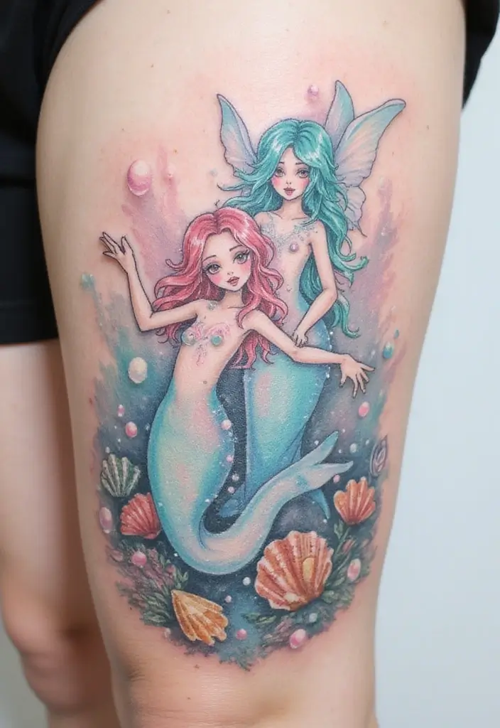 30 Water Tattoo Designs with Flowing Creativity 19 30 Water Tattoo Designs with Flowing Creativity - 19. Mystical Sea Spirits