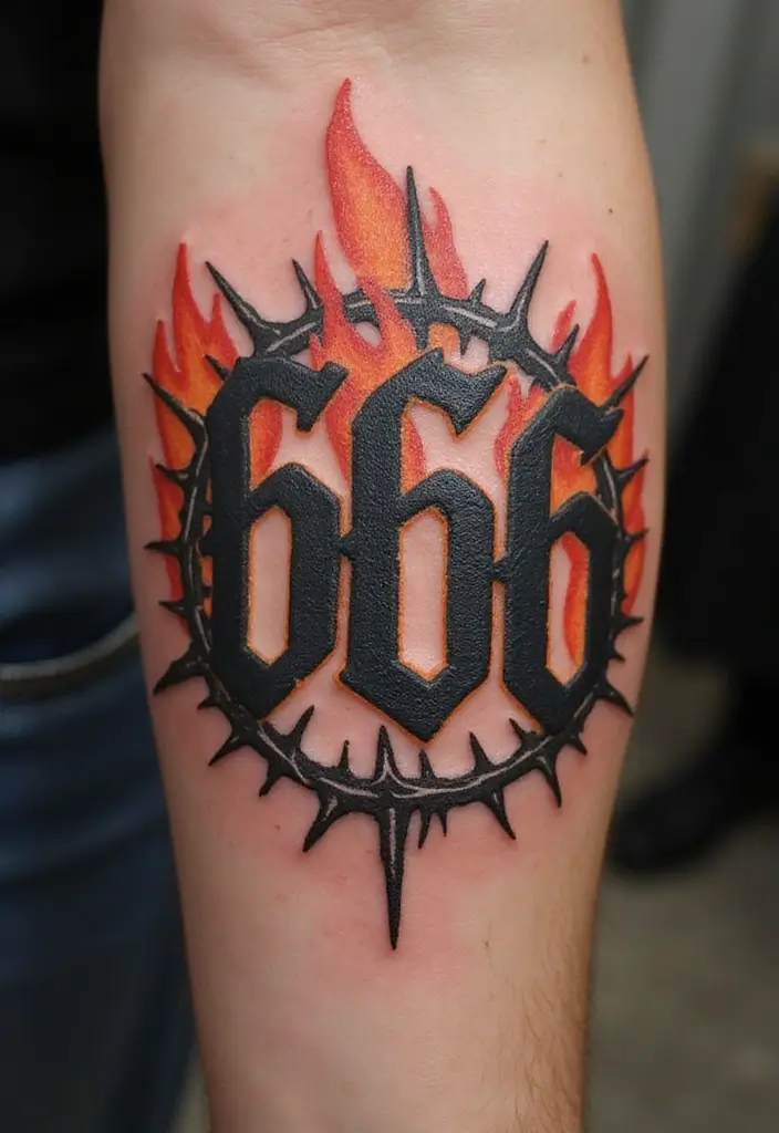 30 Unique 666 Tattoo Designs and Their Dark Meanings 1 30 Unique 666 Tattoo Designs and Their Dark Meanings - 1. The Classic 666 Number