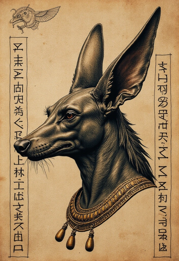 30 Anubis Tattoo Designs with Ancient Egyptian Symbolism 1 30 Anubis Tattoo Designs with Ancient Egyptian Symbolism - 1. Classic Anubis Head