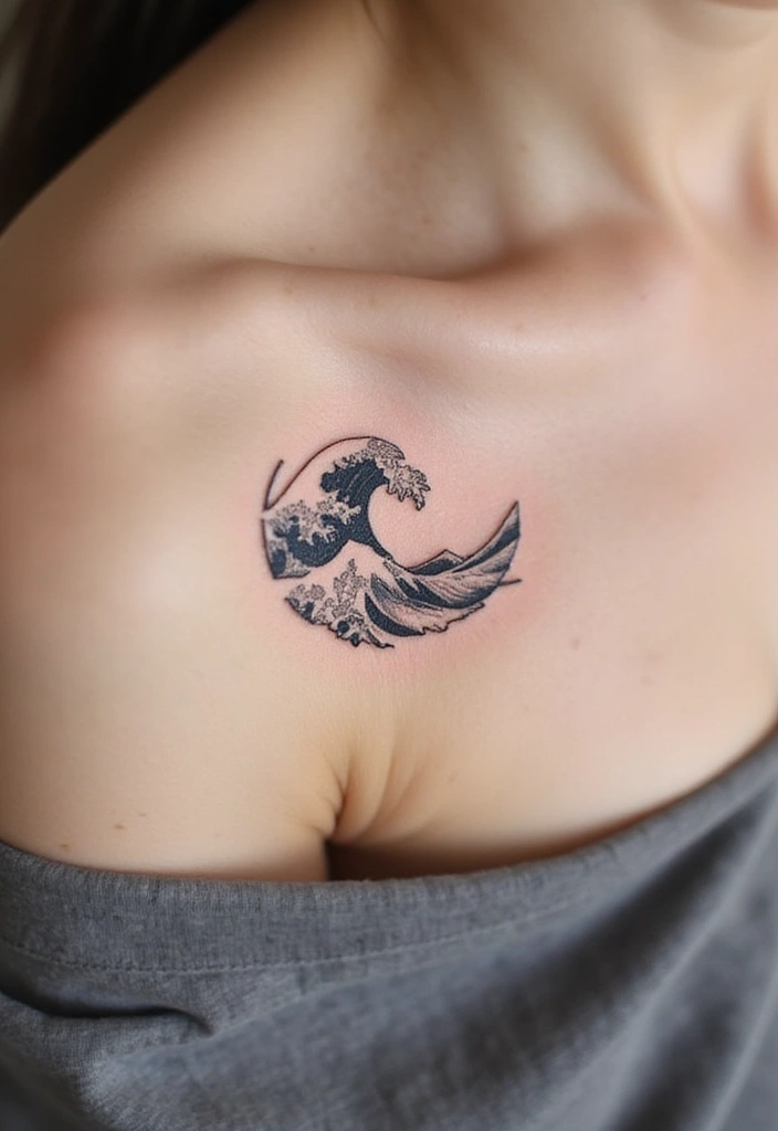 30 Aquarius Tattoos with Zodiac Symbolism and Style 1 30 Aquarius Tattoos with Zodiac Symbolism and Style - 1. Minimalist Aquarius Waves
