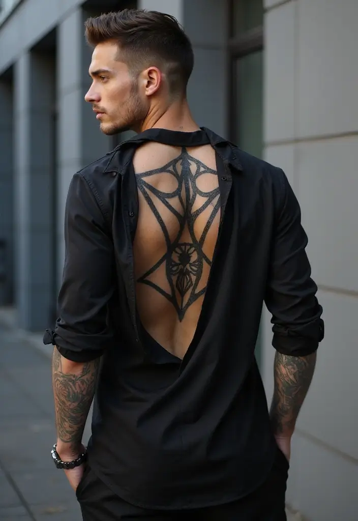30 Back Tattoo Ideas for Men with Bold and Powerful Designs 1 30 Back Tattoo Ideas for Men with Bold and Powerful Designs - 1. Geometric Shapes