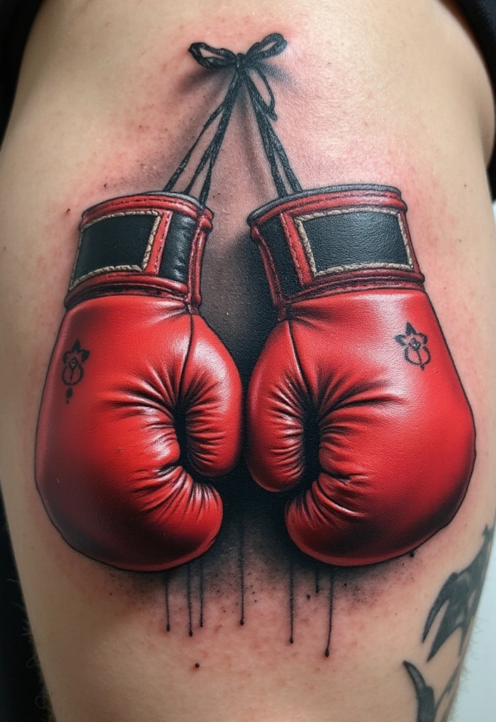 50 Boxing Gloves Tattoo Designs That Embody Strength and Courage! 1 50 Boxing Gloves Tattoo Designs That Embody Strength and Courage! - 1. Classic Boxing Gloves