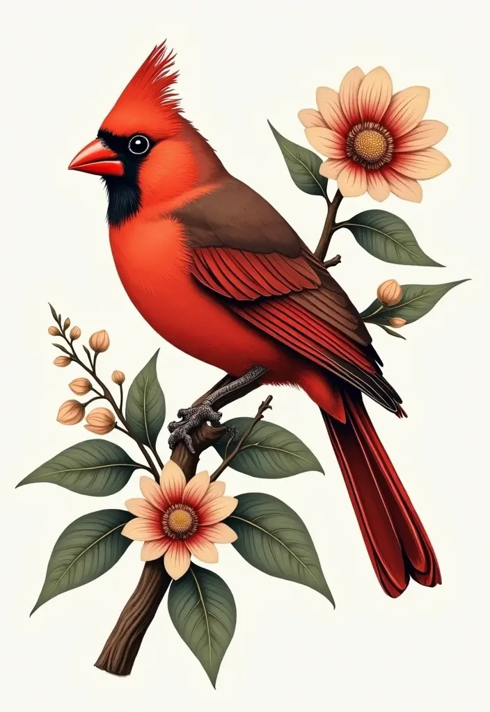 50 Cardinal Tattoo Ideas with Symbolism and Beautiful Designs - 1. The Classic Cardinal