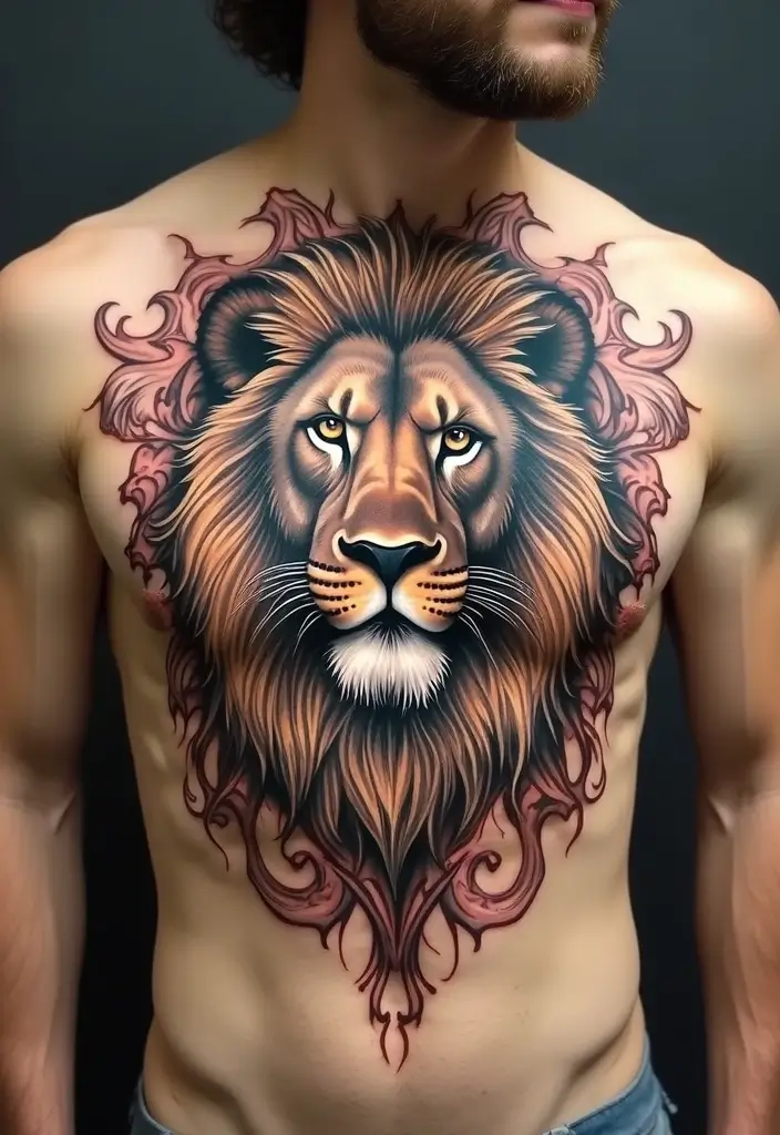 50 Best Chest Tattoo Ideas for Men and Women in 2025 1 50 Best Chest Tattoo Ideas for Men and Women in 2025 - 1. Majestic Lion