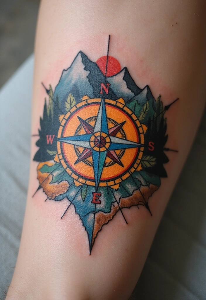50 Compass Tattoo Meaning Ideas and Symbolic Designs - 1. The Journey of Life