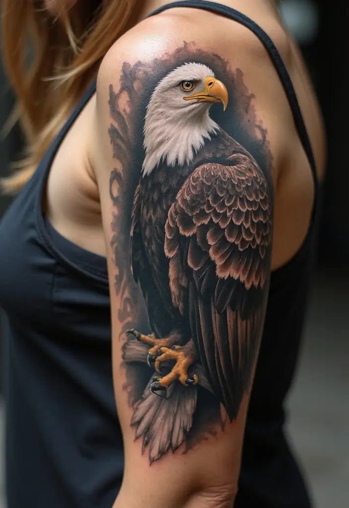 30 Eagle Tattoo Designs That Represent Strength and Freedom 1 30 Eagle Tattoo Designs That Represent Strength and Freedom - 1. Majestic Realistic Eagle