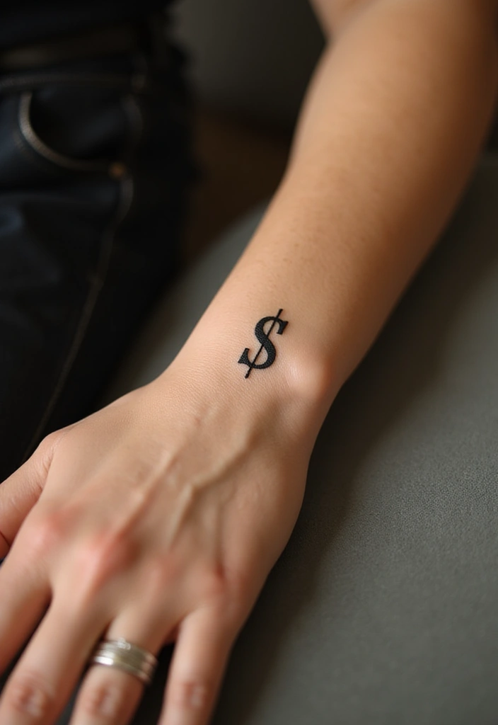 30 Money Tattoo Designs with Symbolism and Creative Styles - 1. The Classic Dollar Sign