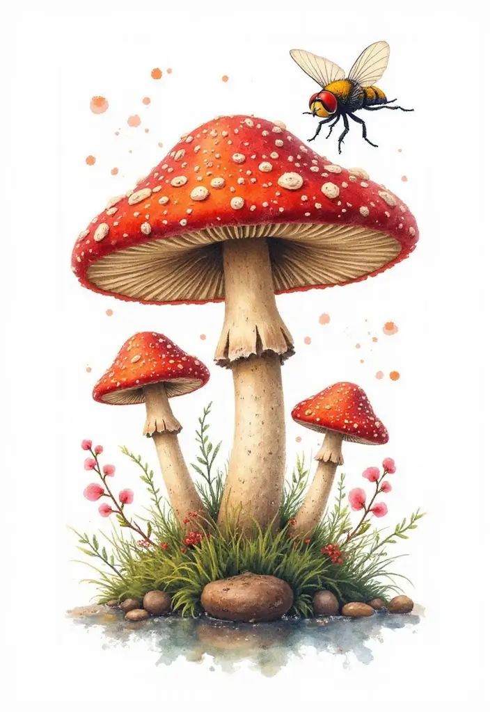 50 Unique Mushroom Tattoo Ideas That'll Leave You Inspired and Curious About Their Symbolism! 1 50 Unique Mushroom Tattoo Ideas That'll Leave You Inspired and Curious About Their Symbolism! - 1. Whimsical Watercolor Mushrooms
