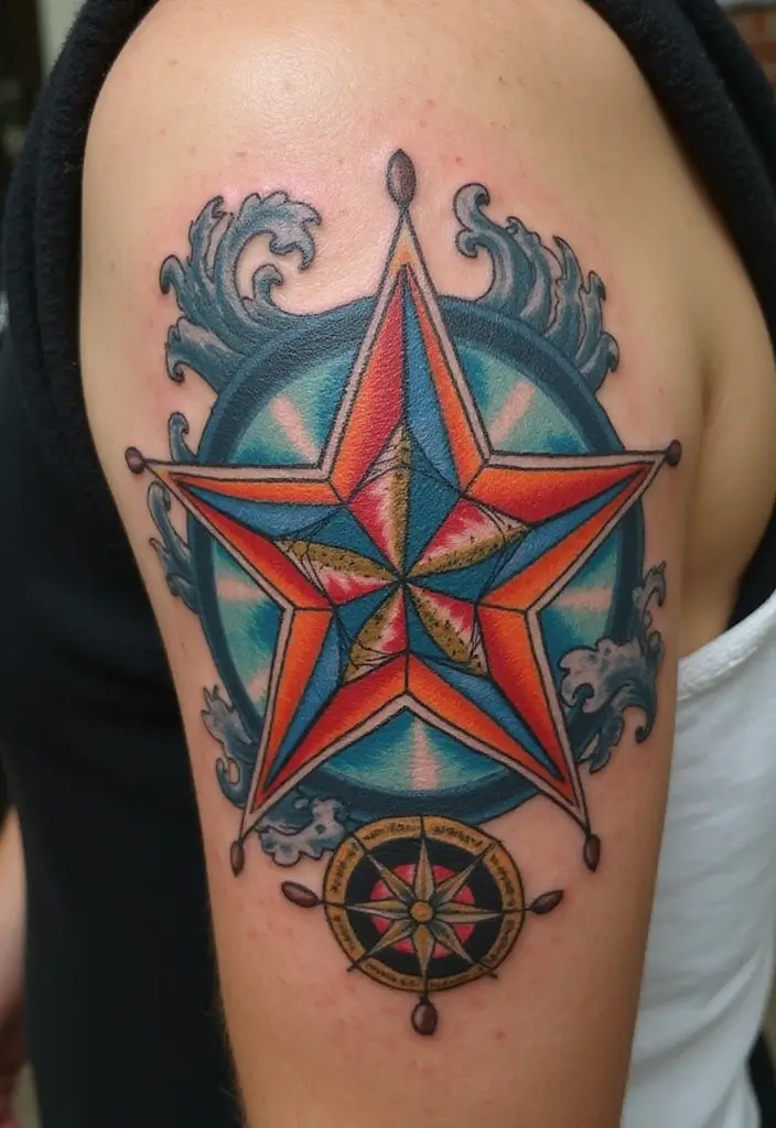 50 Star Tattoo Meaning Ideas and Symbolism Explained! - 1. Nautical Stars