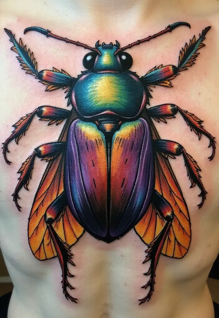 50 Bug Pin Tattoo Designs That Are Unique and Creative - 20. Artistic Insect Portraits