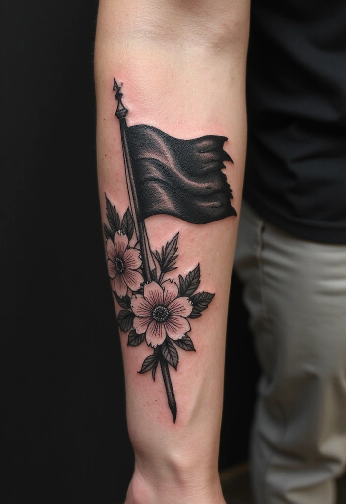 50 Black Flag Tattoo Meaning Inspirations and Symbolism 20 50 Black Flag Tattoo Meaning Inspirations and Symbolism - 20. The Art of Contrast