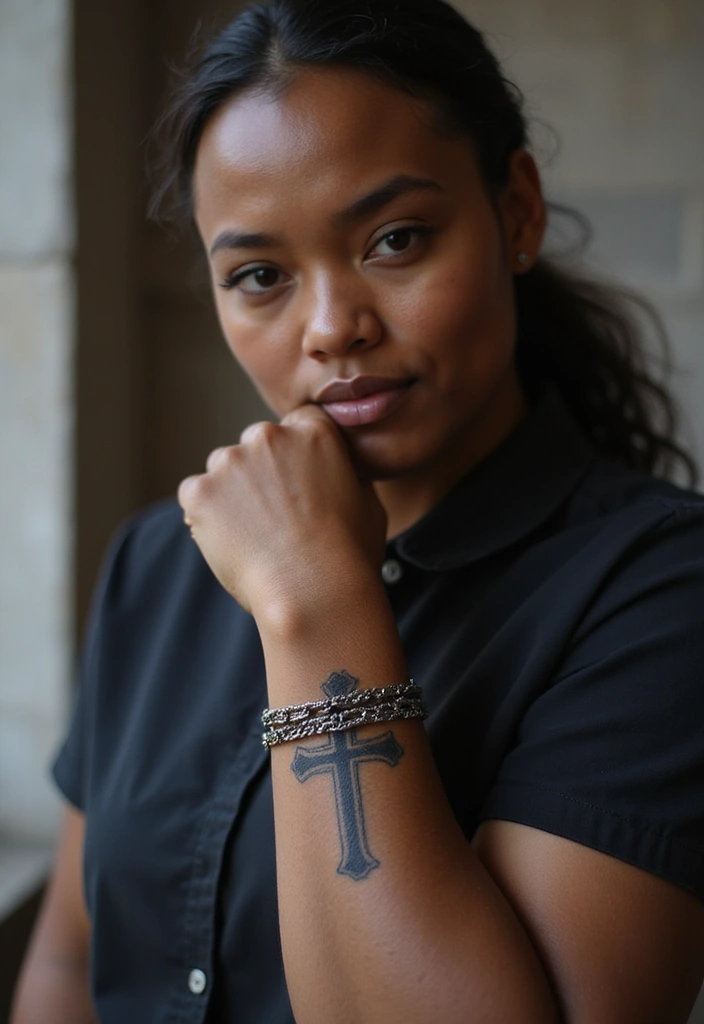 30 Cross Tattoos on Wrist with Meaningful and Elegant Designs 20 30 Cross Tattoos on Wrist with Meaningful and Elegant Designs - 20. Cross with Chain Tattoo