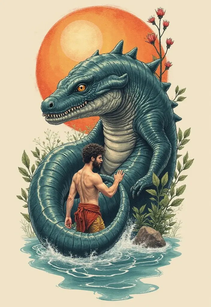 50 God of War Tattoo Ideas for True Fans of the Game - 20. The Leviathan and Atreus