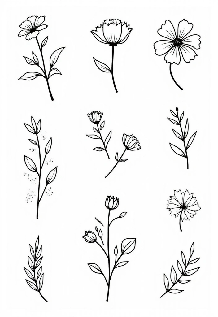 50 Line Art Custom Tattoos for Minimalist and Creative Designs 20 50 Line Art Custom Tattoos for Minimalist and Creative Designs - 20. Seasonal Designs
