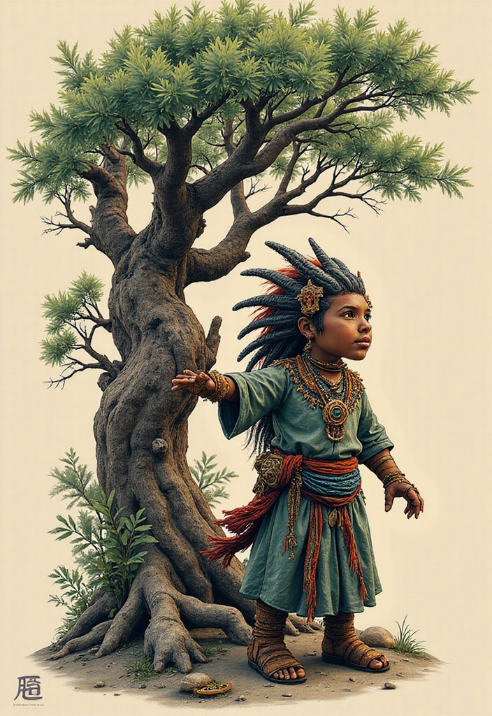 50 Oni Tattoo Designs with Powerful Japanese Symbolism 20 50 Oni Tattoo Designs with Powerful Japanese Symbolism - 20. Oni with a Sacred Tree