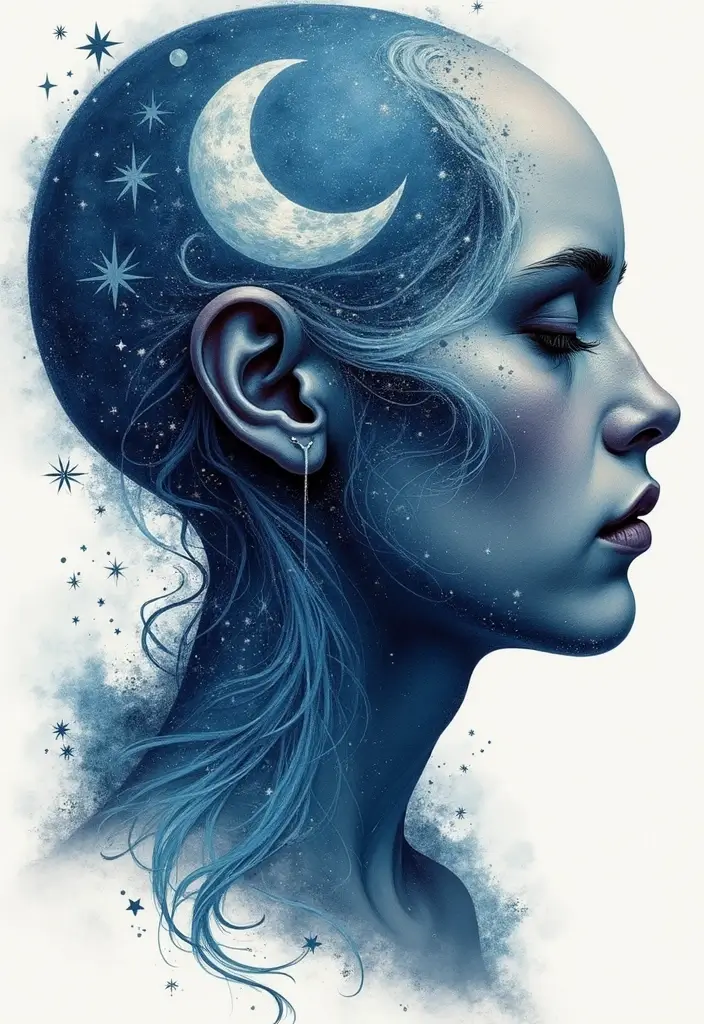 50 Shrunken Head Tattoo Designs for Bold and Edgy Styles - 20. Celestial Bodies