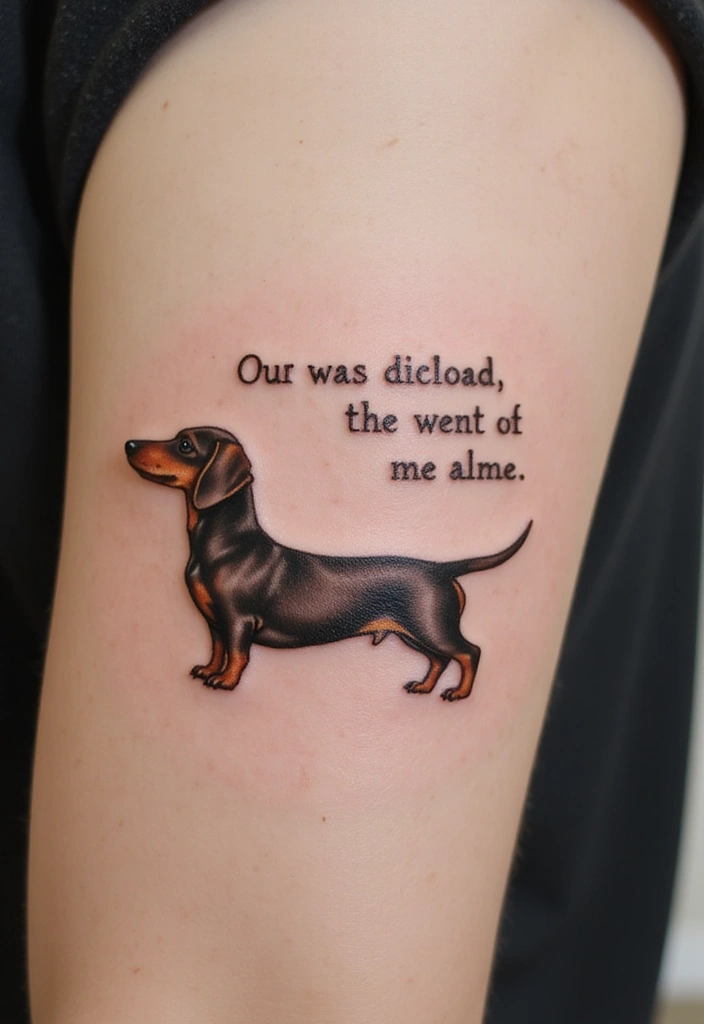50 Small Wiener Dog Tattoos with Cute and Minimalist Designs - 20. Inspirational Dog Quote