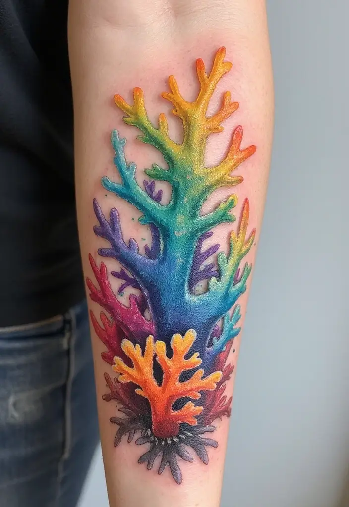 30 Water Tattoo Designs with Flowing Creativity 20 30 Water Tattoo Designs with Flowing Creativity - 20. Vibrant Coral Designs