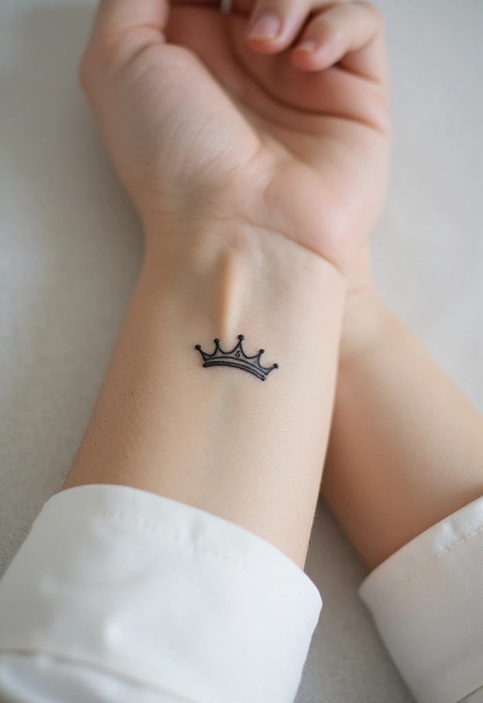 30 Wrist Tattoo Ideas for Women That Are Subtle and Stunning 20 30 Wrist Tattoo Ideas for Women That Are Subtle and Stunning - 20. Tiny Crown