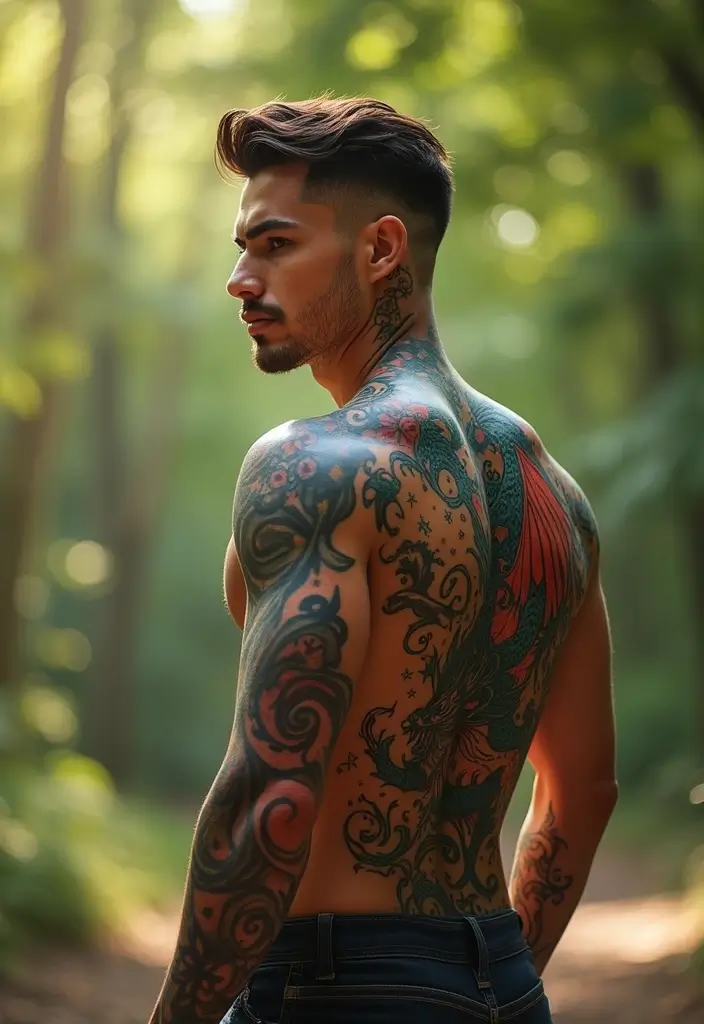 30 Back Tattoo Ideas for Men with Bold and Powerful Designs 21 30 Back Tattoo Ideas for Men with Bold and Powerful Designs - 21. Fantasy Creatures